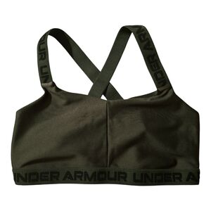 Under Armour Strappy Crossback Low Sports Bra Dark Green Size Medium